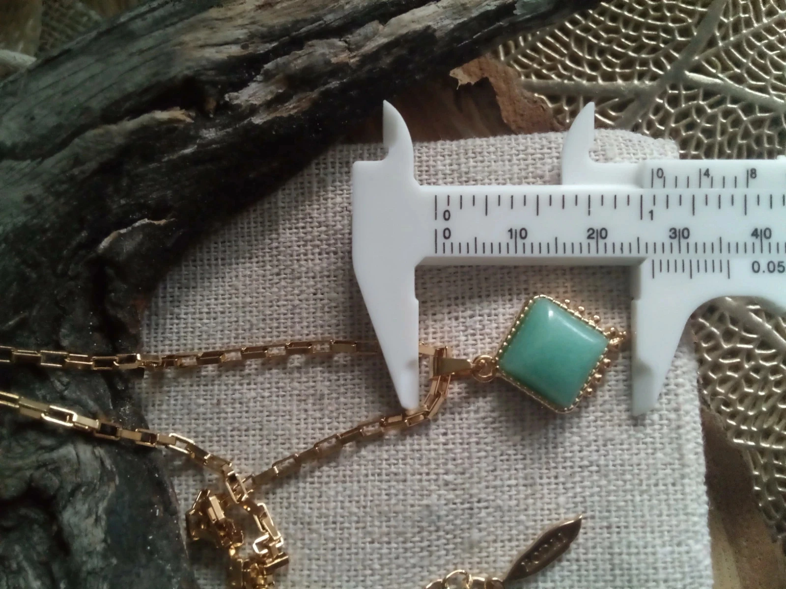 Collier pendentif oriental en pierre d'aventurine verte naturelle – photo 3